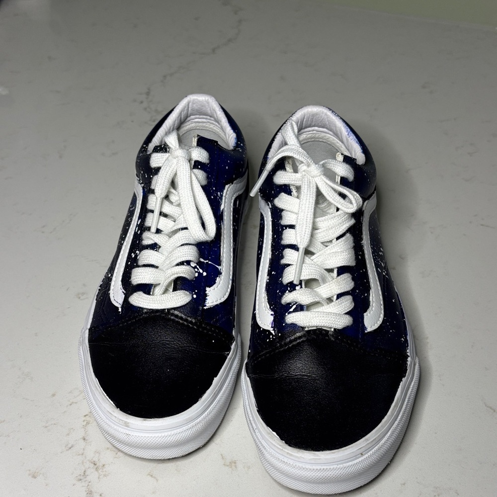 Vans Black and Blue Sneakers with White Details